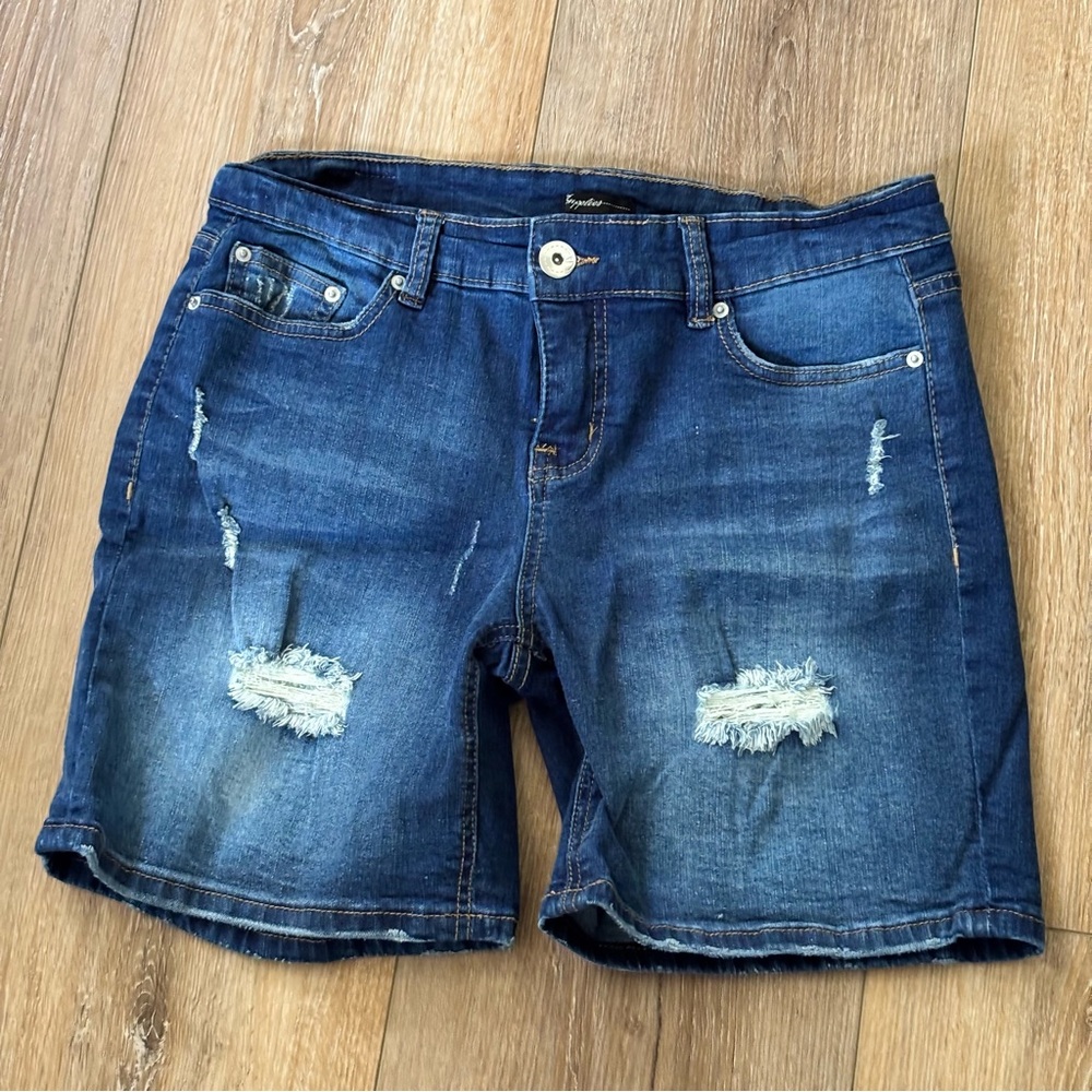 Supplies Women’s Dark Wash Distressed‎ Shorts SIZE 10 Summer Stretchy Vacation